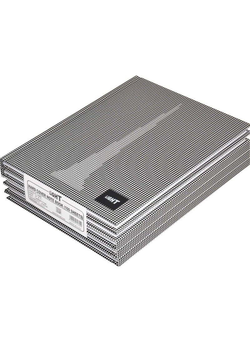 FIS LIGHT Pack of 5  Hard Cover Notebook Single Line, 9X7 Inches (22.86 X 20.32 CM), 100 Sheets -LINB971706 - Image 1