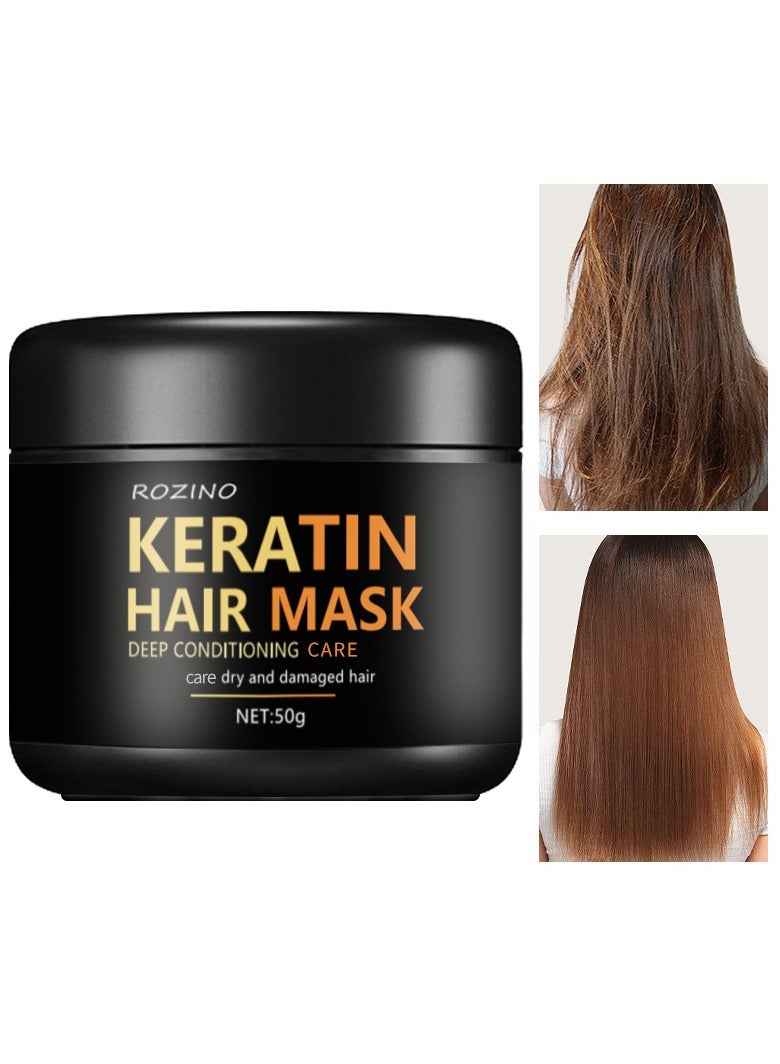 Soft keratin nourishing hair mask repairs dryness, moisturizes, smoothes and improves frizzy hair conditioner - Image 1