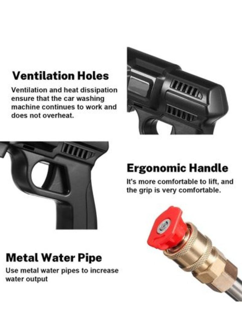 ELTRAZONE Portable 48V 25000mAh 30Bar Cordless High Pressure Car Washer with Nozzles Water Gun Set Garden Cleaning Jet Car Washing Machine - Image 5