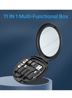 budi Mini Mirror SD CF Card Reader 11 in 1 TF Memory Card Adapter Camera Card Reader Digital Beauty Gadget Storage case USB C Type Charging and Data Transfer case  - Image 4
