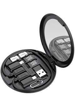 budi Mini Mirror SD CF Card Reader 11 in 1 TF Memory Card Adapter Camera Card Reader Digital Beauty Gadget Storage case USB C Type Charging and Data Transfer case  - Image 2