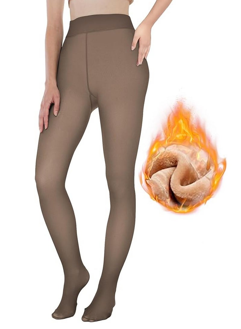 RATSAW Women's Winter Thermal Tights Fleece Lined Thermal Tights Warm and Transparent Winter Tights High Waist Pantyhose Winter Thermal Leggings Women's Lined Thickened  - Image 1
