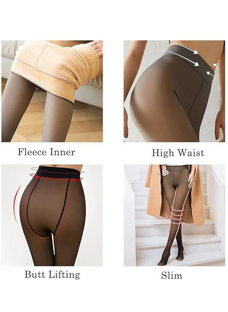 RATSAW Women's Winter Thermal Tights Fleece Lined Thermal Tights Warm and Transparent Winter Tights High Waist Pantyhose Winter Thermal Leggings Women's Lined Thickened  - Image 5