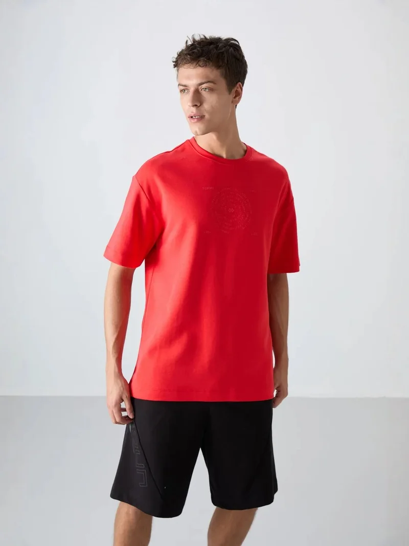 تومي لايف TOMMY Oversized Cotton-Blend Crew Neck T-Shirt