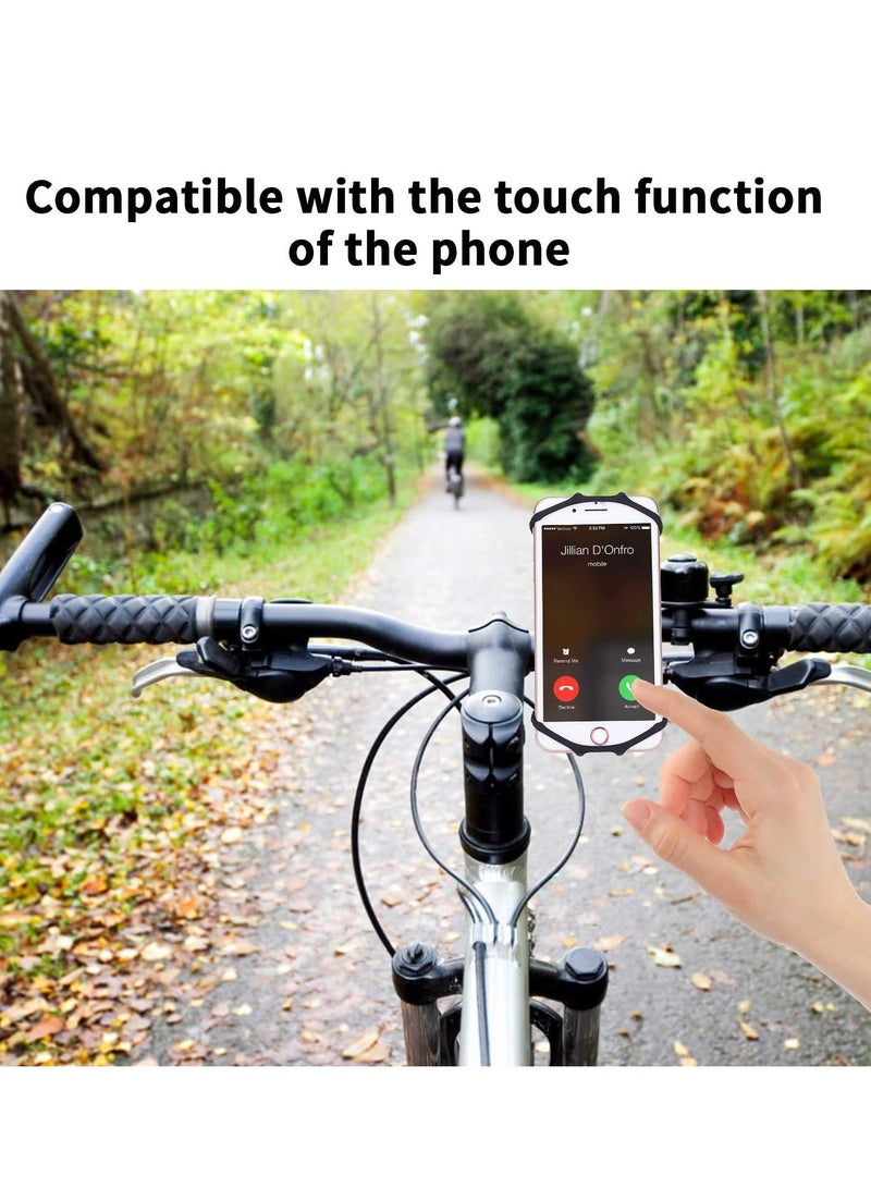 ساكن حامل هاتف محمول من السيليكون للدراجة، حامل هاتف عالمي يدور 360 درجة على مقود الدراجة النارية متوافق مع iPhone SE/11/12/13/14Pro Max/X/XS MAX/XR/الهواتف الذكية من 8 بوصة إلى 6.5 بوصة - Image 4