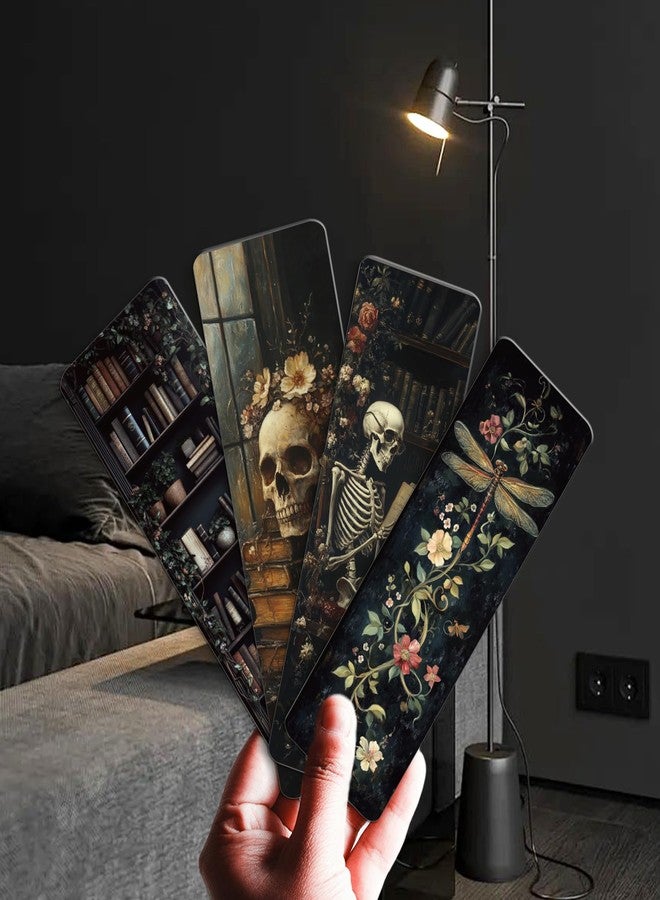 AFRITEE Dark Academia Bookmarks for Women - 20 Pcs Funny Dark Romantic Gothic Paper Bookmarks for Women, Black Cat Floral Skull Bookmark Perfect for Book Accessories Gift for Book Lovers - Image 5