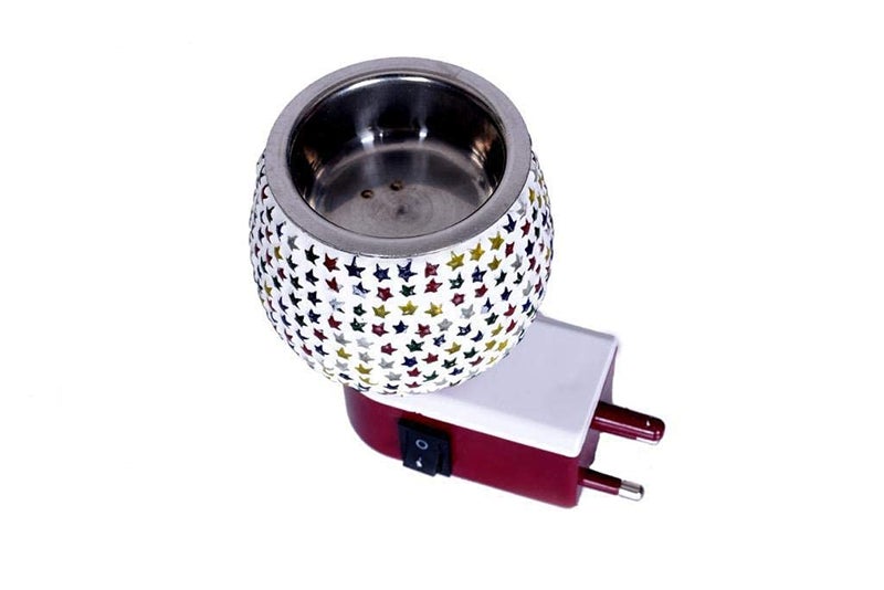 SHREE HANS CREATION | Kapur Dani Electrical Camphor Diffuser. Glass Kapoor Dhani & Essential Oil Diffuser with On Off Switch to Toggle Between Burner & Lamp(Star Multi) - Image 3