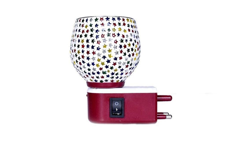 SHREE HANS CREATION | Kapur Dani Electrical Camphor Diffuser. Glass Kapoor Dhani & Essential Oil Diffuser with On Off Switch to Toggle Between Burner & Lamp(Star Multi) - Image 4