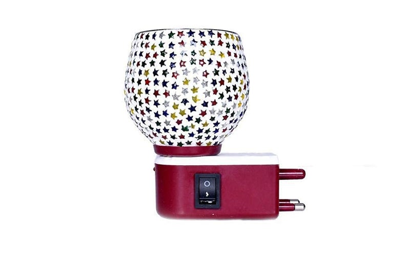 SHREE HANS CREATION | Kapur Dani Electrical Camphor Diffuser. Glass Kapoor Dhani & Essential Oil Diffuser with On Off Switch to Toggle Between Burner & Lamp(Star Multi) - Image 2