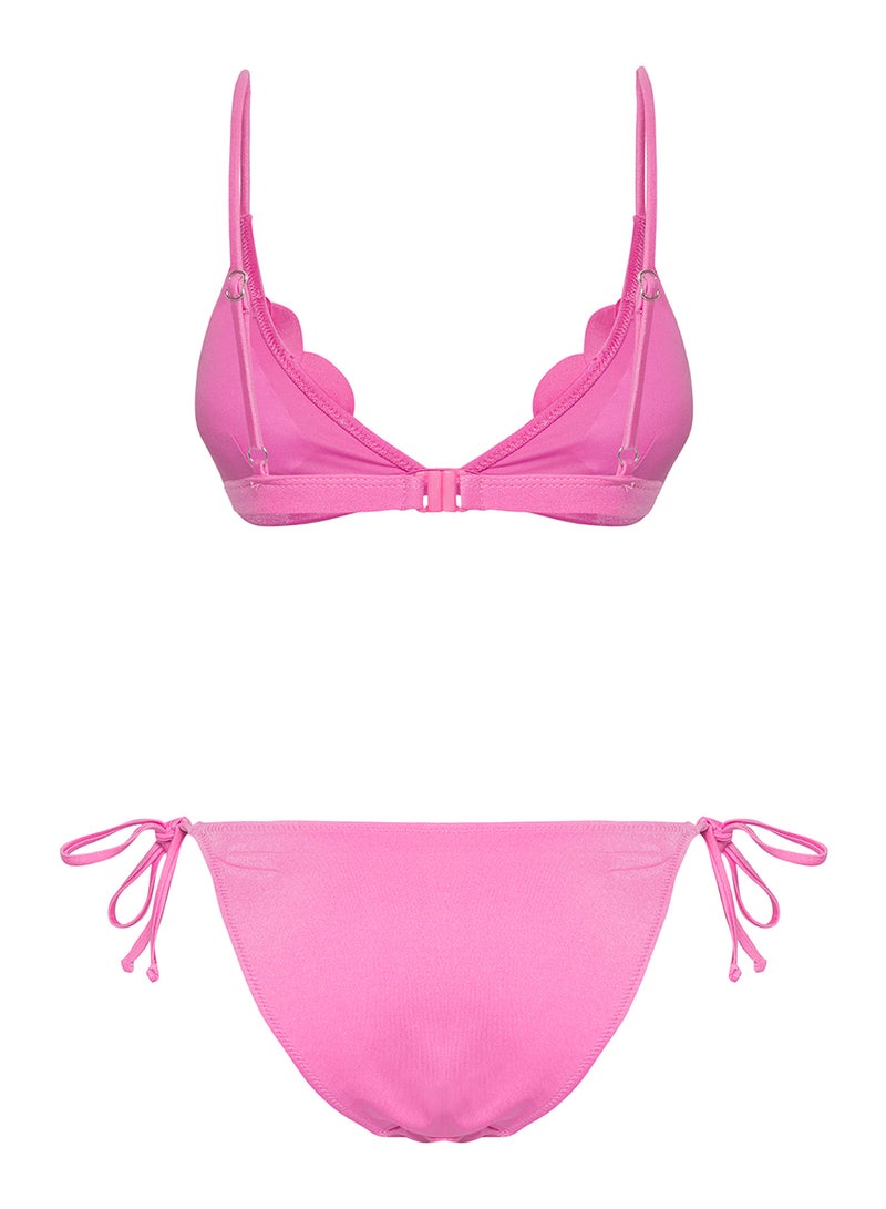 trendyol Pink Appliqué Detailed Triangle-Covered Regular Waist Bikini Set Tbess25Bt00046 - Image 5