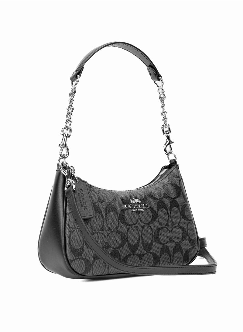 كوتش اوت ليت حقيبة كتف TERI ذات شعار كلاسيكي للمدرب، حقيبة كروس بودي، حقيبة يد - Image 2