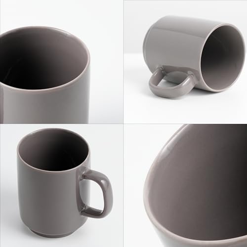 Shay Ceramic Mug, 1 Pc, Grey, 300ml | Glossy Finish | Ceramic Coffee Cup | Porcelain | Microwave Safe (Rise Mug - 1Pc - Grey) - Image 5
