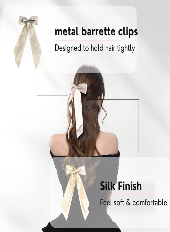 LuSeren 2 PCS Double Layer Hair Bows Gold Hair Ribbon Clips Ponytail Holder Accessories for Women Girls Toddlers Teens Kids - Image 3