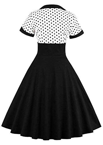 Nihsatin Vintage Polka Dot Retro Cocktail Prom Dresses 50's 60's Rockabilly Swing Dress - Image 2