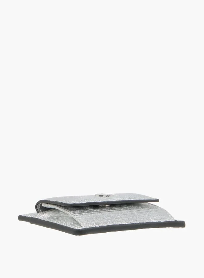 Celeste Women Wrinkle Textured Wallet with Button Closure