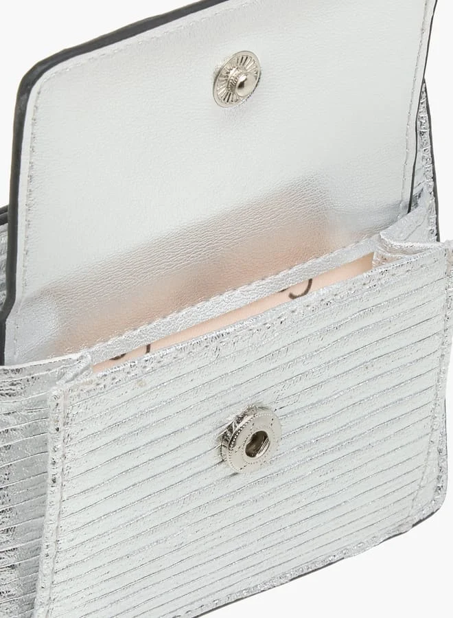 Celeste Women Wrinkle Textured Wallet with Button Closure