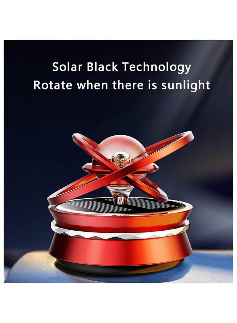 معطر هواء للسيارة كرة كريستالية دوارة للعلاج العطري مع تصميم دوار بحلقة مزدوجة 360 درجة، عطر للسيارة، منقي هواء يعمل بالطاقة الشمسية، ديكور لوحة القيادة، متعدد الألوان - Image 3