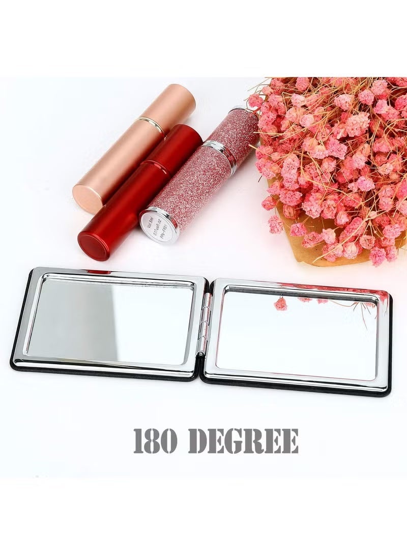 Compact double-sided magnifying mirror, small foldable pocket mirror, portable makeup mirror for hand, purse, or travel, rotating desktop vanity mirror, ideal as a gift - Image 2