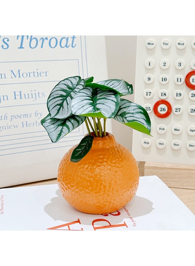 NeeMee Minimalist Orange Flower Vase Ornament - Image 1