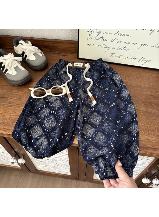 Children's Long Pants Summer New Korean Style Loose Fit Uni Solid Color Casual Anti-mosquito Pants Baby Plain Jogger Pants