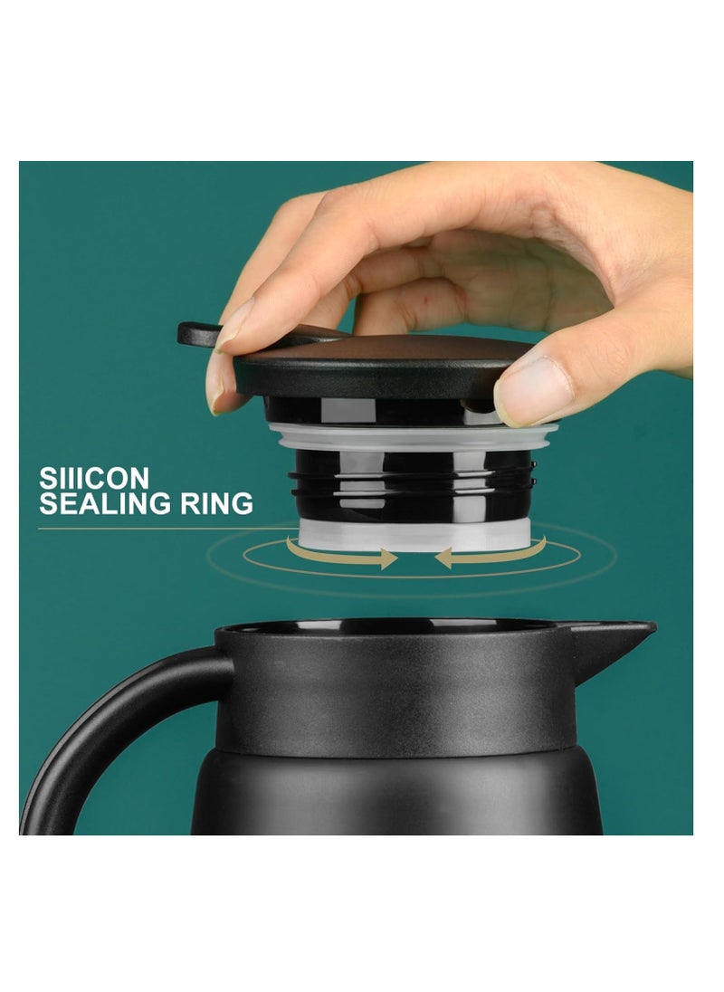 SYOSI - 880ml Stainless Steel Thermal Coffee Carafe - Double Wall Vacuum Insulated - Leak-Proof Design - Ideal for Keeping Coffee & Tea Hot - Image 1