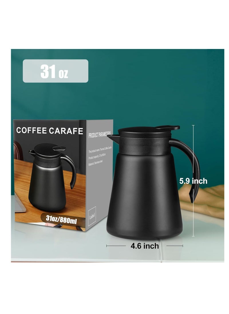 SYOSI - 880ml Stainless Steel Thermal Coffee Carafe - Double Wall Vacuum Insulated - Leak-Proof Design - Ideal for Keeping Coffee & Tea Hot - Image 1