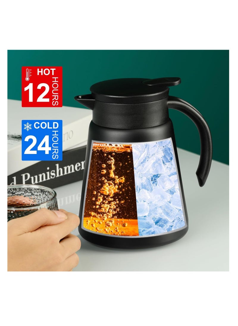 SYOSI - 880ml Stainless Steel Thermal Coffee Carafe - Double Wall Vacuum Insulated - Leak-Proof Design - Ideal for Keeping Coffee & Tea Hot - Image 1