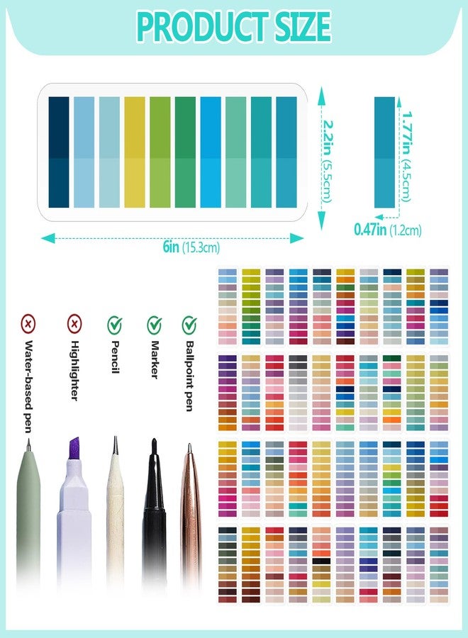 ReliThick 8000 Pcs Annotation tabs Sticky Tabs for Books Transparent Sticky Notes Multi Colored Writable Page Markers Book Flags Strip for Annotating Reading Supplies Bookish Gift (Gradient Color) - Image 2