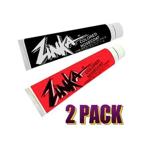 zinka Zinka Colored Sunblock Zinc Waterproof Nosecoat 2 Pack Bundle  Black Red