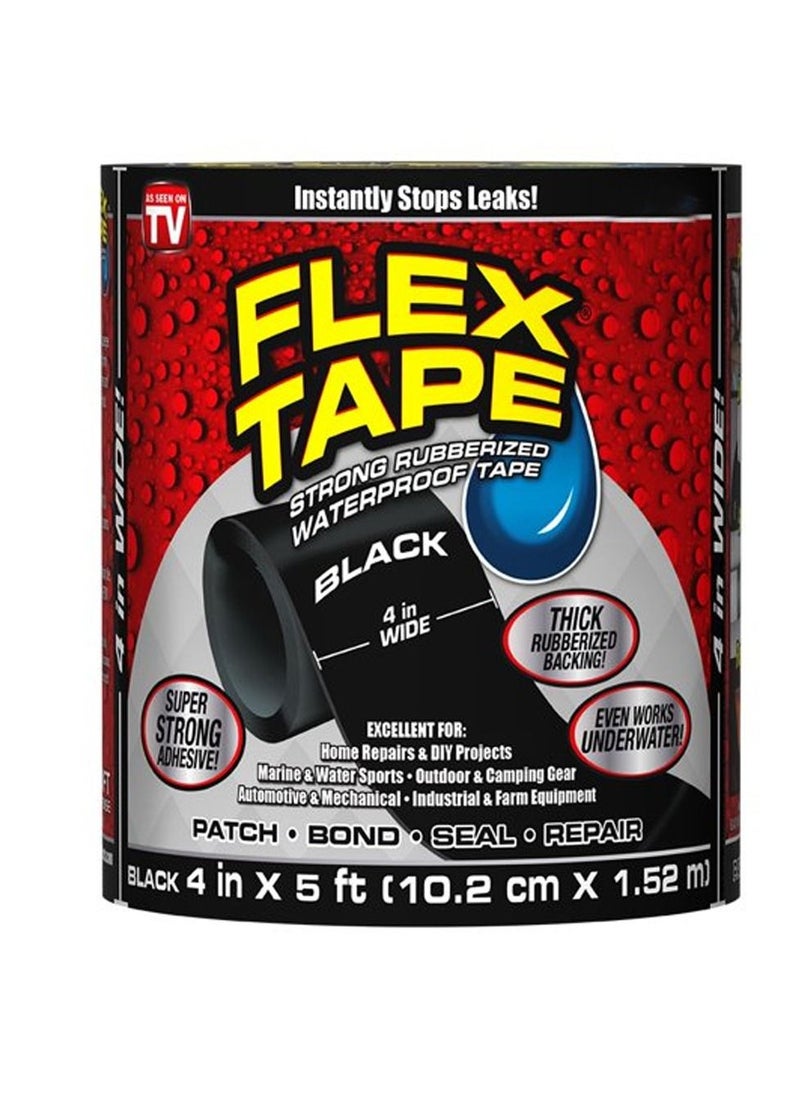FLEX TAPE - Waterproof Anti-UV Quickly Cover Large Leaks Garden Hose Pipe Water Tap Bonding Rescue, Black - Image 1