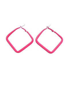 Square Earring Of Fluffy Women's Accessories-Hot pink