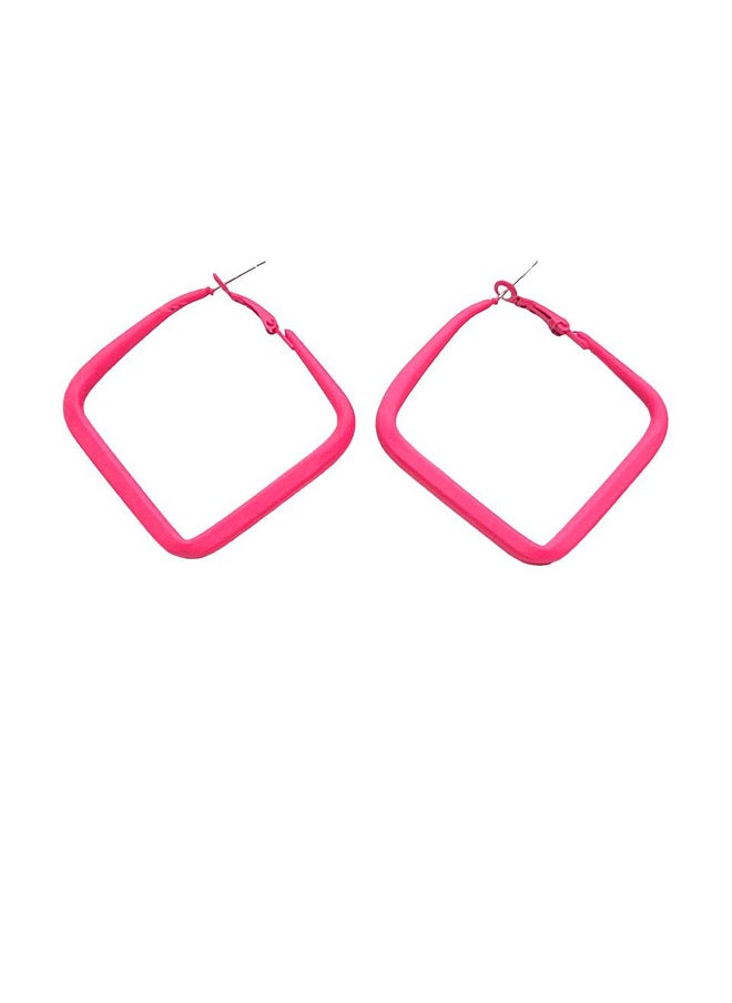 FLUFFY - Square Earring Of Fluffy Women's Accessories-Hot pink - Image 1