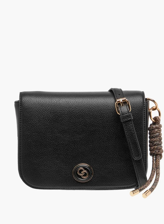 Celeste Textured Crossbody Bag with Adjustable Strap and Flap Closure