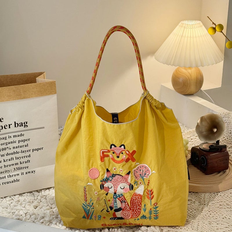 New Original Environmental Bag Exquisite Embroidered Large Capacity Crossbody Shoulder Nylon Shopping Bag Handheld Women'S Shoulder Bag - Image 5