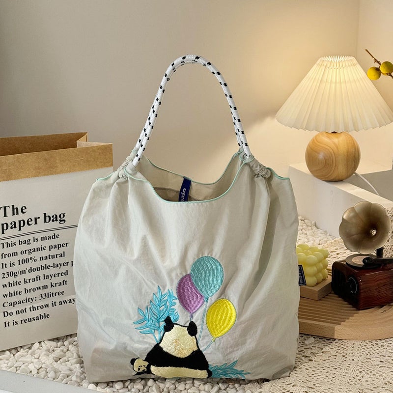 New Original Environmental Bag Exquisite Embroidered Large Capacity Crossbody Shoulder Nylon Shopping Bag Handheld Women'S Shoulder Bag - Image 2