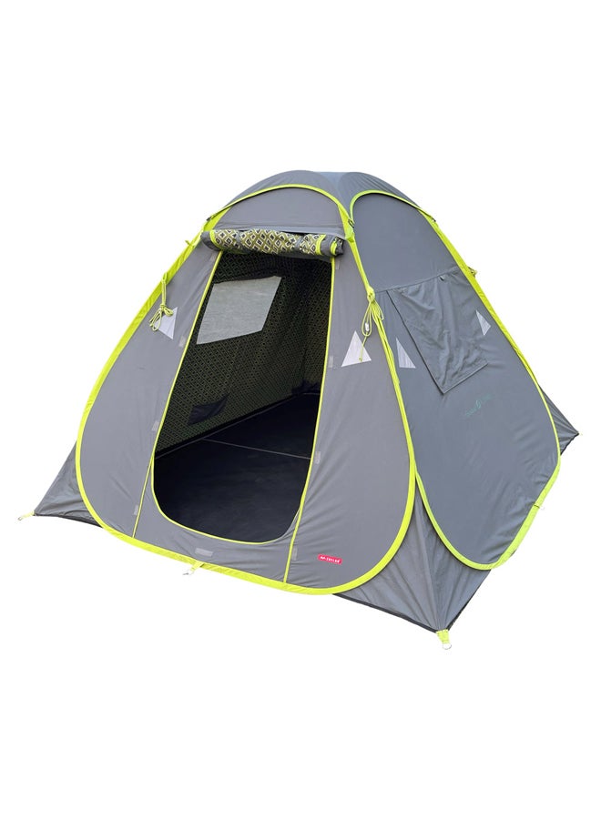 AL SANIDI خيمة مربعة، خيمة رحلات، أخضر*رمادي، 250*250*180 - Image 1