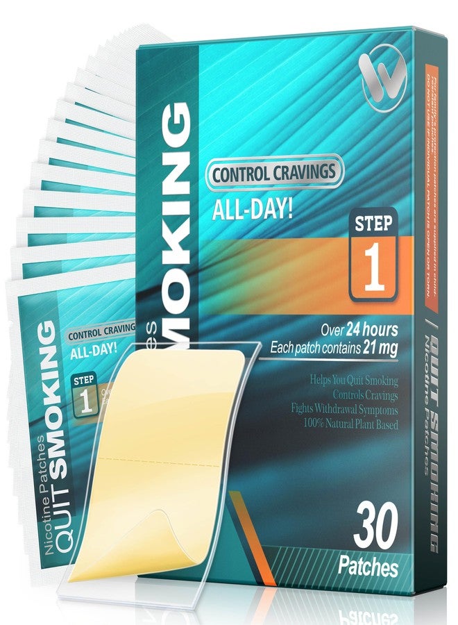 WOFANLI Nicotine Patches Step 1 Effective Helps Quit Smoking, 21 mg, 30 Patches Smoking Aid to Help Quit Smoking, Each Patch Provides a 24-Hour Nicotine Transdermal System - Image 1
