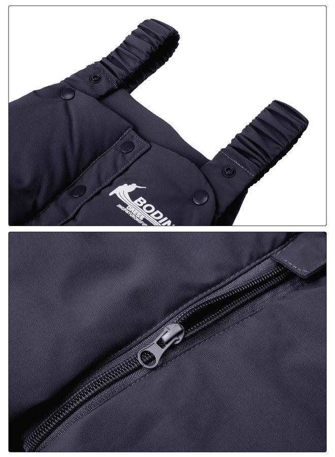 Happy Cherry Toddler Down Overalls Puffer Soft Padded Pants Casual Warm Trousers Windproof Comfortable Pants Thick Fleece Snow Pants Navy 2-3 Years - Image 3