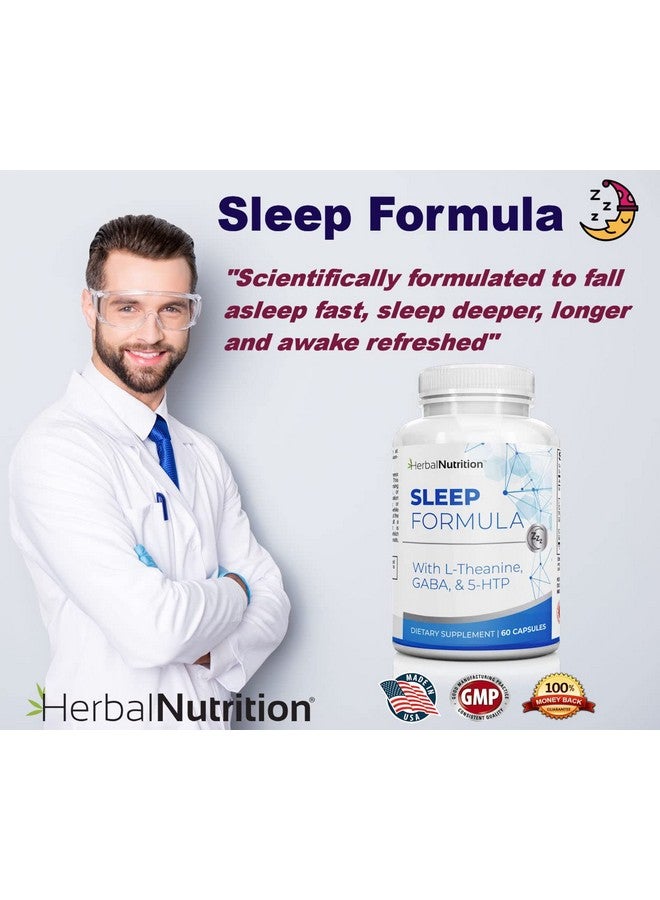 Herbal Nutrition Herbal Nutrition Sleep Support Supplement Sleep Formula is a Multi-Ingredient Sleep Supplement with Melatonin, GABA, L-Theanine, and More, Sleep Like You are on Cloud 9! One 60 Ct Bottle  - Image 3