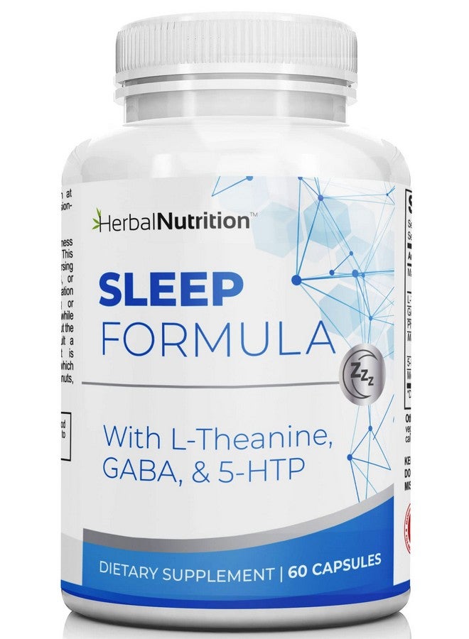 Herbal Nutrition Herbal Nutrition Sleep Support Supplement Sleep Formula is a Multi-Ingredient Sleep Supplement with Melatonin, GABA, L-Theanine, and More, Sleep Like You are on Cloud 9! One 60 Ct Bottle  - Image 1