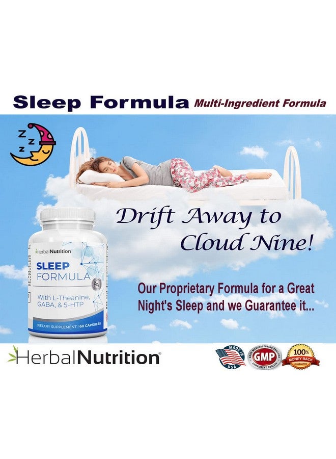 Herbal Nutrition Herbal Nutrition Sleep Support Supplement Sleep Formula is a Multi-Ingredient Sleep Supplement with Melatonin, GABA, L-Theanine, and More, Sleep Like You are on Cloud 9! One 60 Ct Bottle  - Image 2