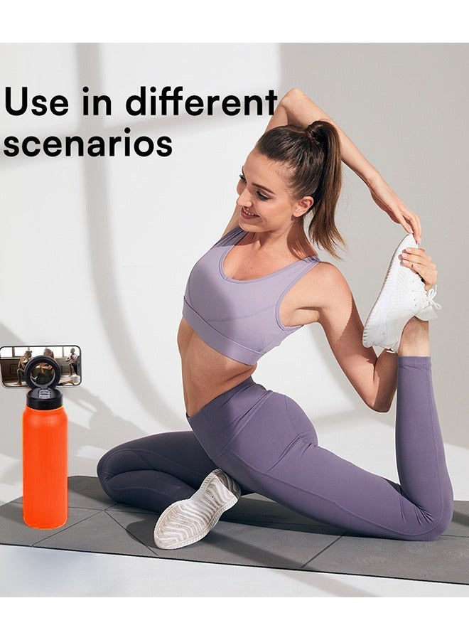 كيدل كوب حراري متعدد الوظائف مع قشة - سعة كبيرة، كوب محمول مزود بحامل هاتف مغناطيسي وحامل قابل للتعديل للرياضة والتصوير والسفر - Image 5