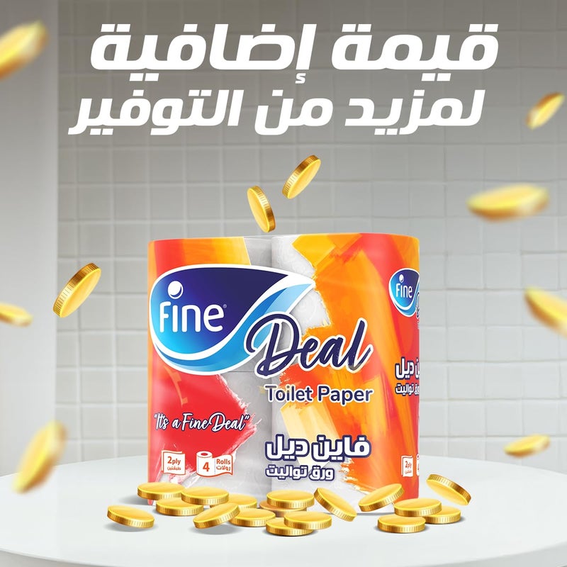 Fine Deal Kitchen Tissue Paper Towel, 2 Ply 12 Rolls - Image 3