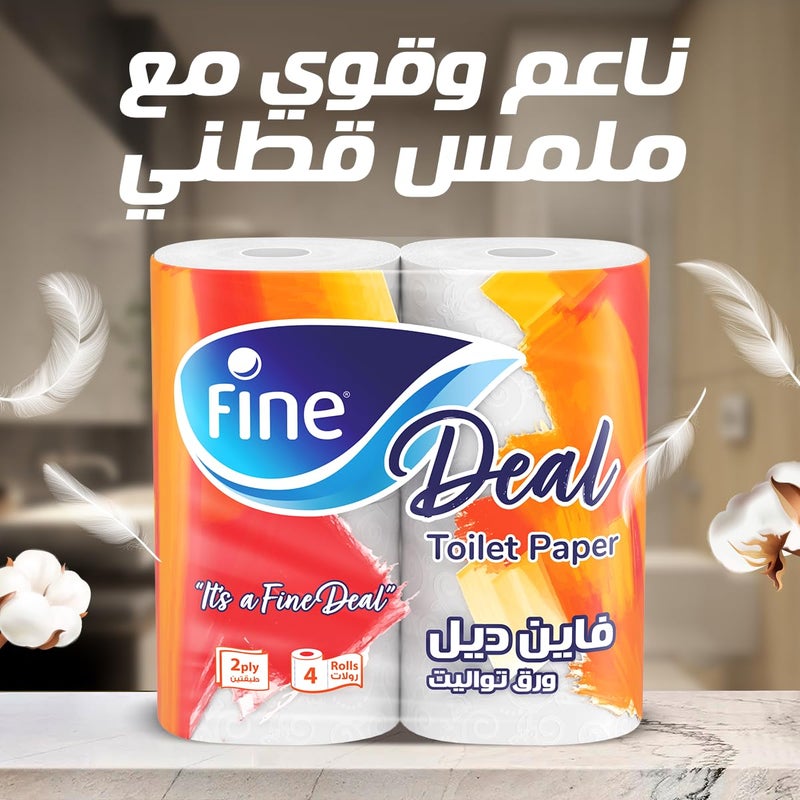 Fine Deal Kitchen Tissue Paper Towel, 2 Ply 12 Rolls - Image 2