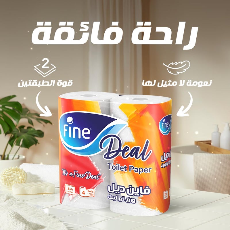 Fine Deal Kitchen Tissue Paper Towel, 2 Ply 12 Rolls - Image 4