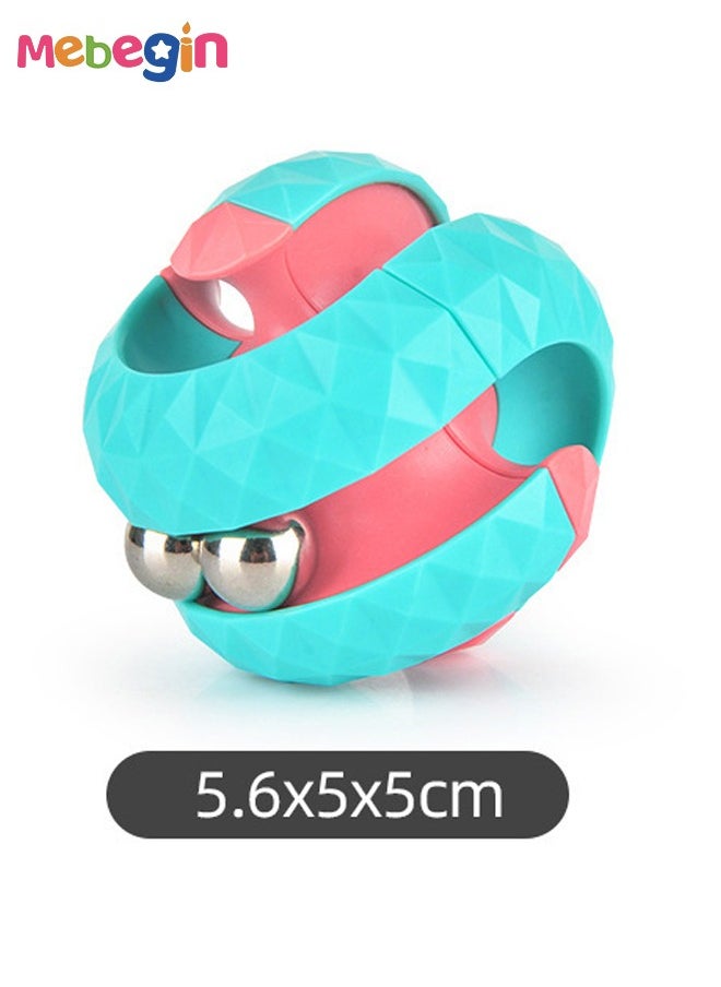 MEBEGIN - 4Pcs Ball Orbit Rubik's Cubes Set, Finger Decompression Toy with Changeable Track, Maze Cube Balls, Fun Ball Drop Toy, Roll Ramp Game, Fidget Cube for Kids Aged 6+, Creative Stress Relieve Toy, 5.6*5*5CM - Image 1
