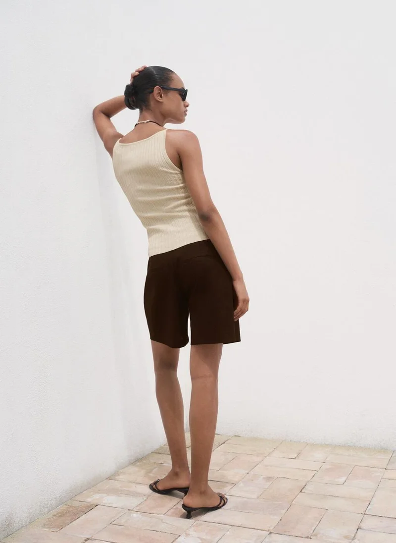 MANGO Fine ribbed knit top