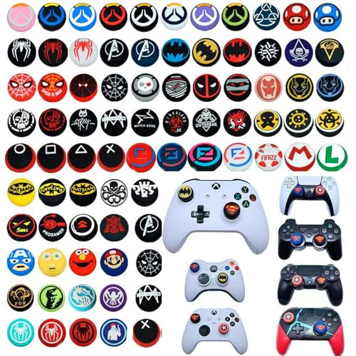 GAMENOPHOBIA Thumb Grip Caps for PS5/PS4/Xbox/Switch Pro Controllers | Non-Slip Silicone Joystick Covers | Analog Stick Protection & Comfort Grip for Gaming | Random Designs Sent (4) - Image 1