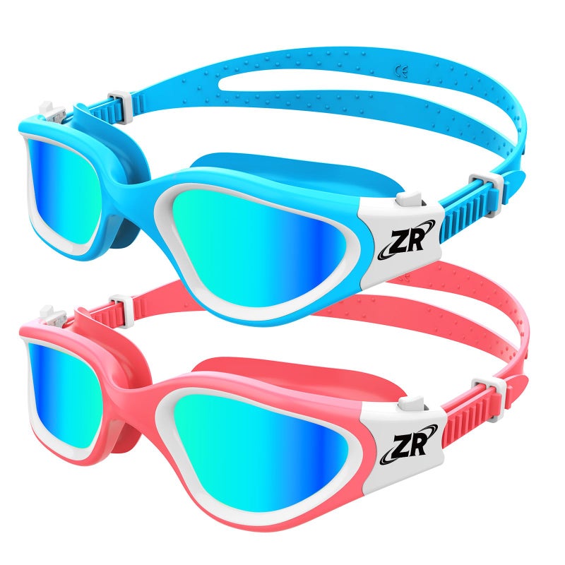 ZIONOR Kids Swim Goggles, 2 Packs G1MINI Polarized Swimming Goggles for Girls and Boys, UV Protection Anti-Fog for Child and Youth （GoldLens+GoldLens） - Image 1