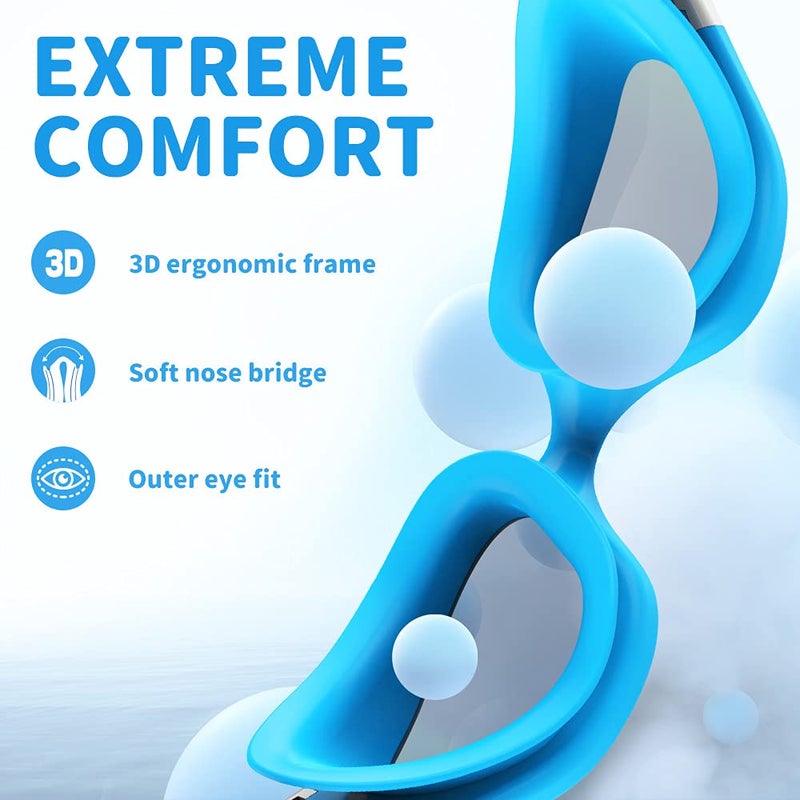 ZIONOR Kids Swim Goggles, 2 Packs G1MINI Polarized Swimming Goggles for Girls and Boys, UV Protection Anti-Fog for Child and Youth （GoldLens+GoldLens） - Image 3